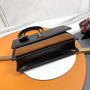 YSL Sunset Handbag in Black Calfskin and Brown Suede with Top Handle 25x18x5cm - 6