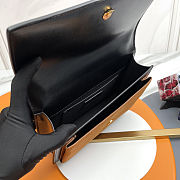 YSL Sunset Handbag in Black Calfskin and Brown Suede with Top Handle 25x18x5cm - 5