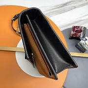 YSL Sunset Handbag in Black Calfskin and Brown Suede with Top Handle 25x18x5cm - 3