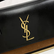 YSL Sunset Handbag in Black Calfskin and Brown Suede with Top Handle 25x18x5cm - 2