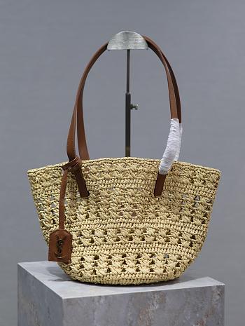 YSL PANIER Small bag in raffia in White 42×20×22cm