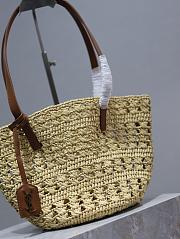 YSL PANIER Small bag in raffia in White 42×20×22cm - 6