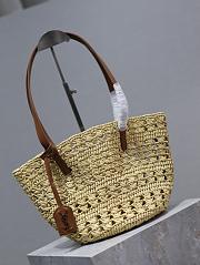YSL PANIER Small bag in raffia in White 42×20×22cm - 5