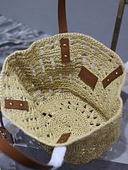 YSL PANIER Small bag in raffia in White 42×20×22cm - 3
