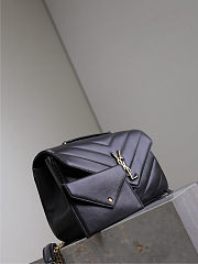 Saint Laurent Loulou quilted leather shoulder bag in black 29×17×8cm - 5