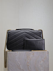 Saint Laurent Loulou quilted leather shoulder bag in black 29×17×8cm - 4