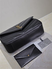 Saint Laurent Loulou quilted leather shoulder bag in black 29×17×8cm - 3