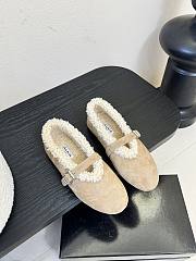 ALAIA BALLET FLATS IN MERINO SHEARLING - 1