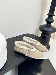 ALAIA BALLET FLATS IN MERINO SHEARLING - 4