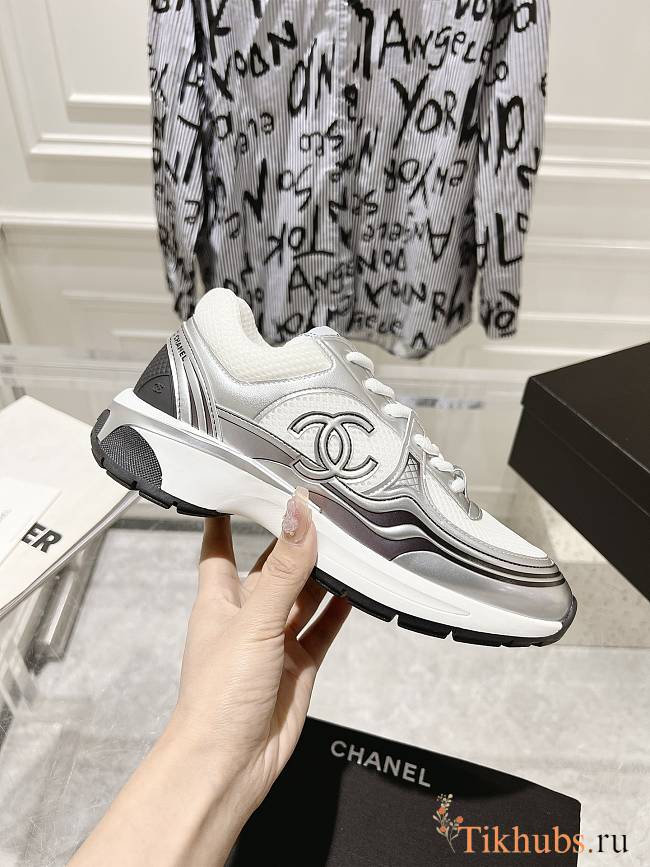 Chanel Silver Women's Sneakers - 1