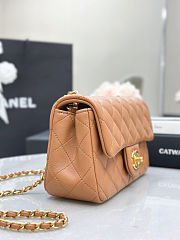Chanel Quilted Pearl Crush Mini Rectangular Caramel Lambskin 20cm - 6