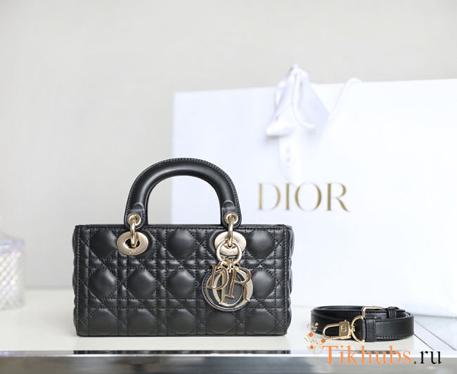 Lady D-Joy Micro Bag Black Cannage Lambskin 22x12x6 cm - 1