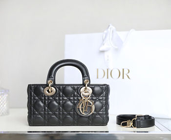 Lady D-Joy Micro Bag Black Cannage Lambskin 22x12x6 cm