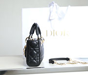 Lady D-Joy Micro Bag Black Cannage Lambskin 22x12x6 cm - 6