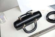 Lady D-Joy Micro Bag Black Cannage Lambskin 22x12x6 cm - 3