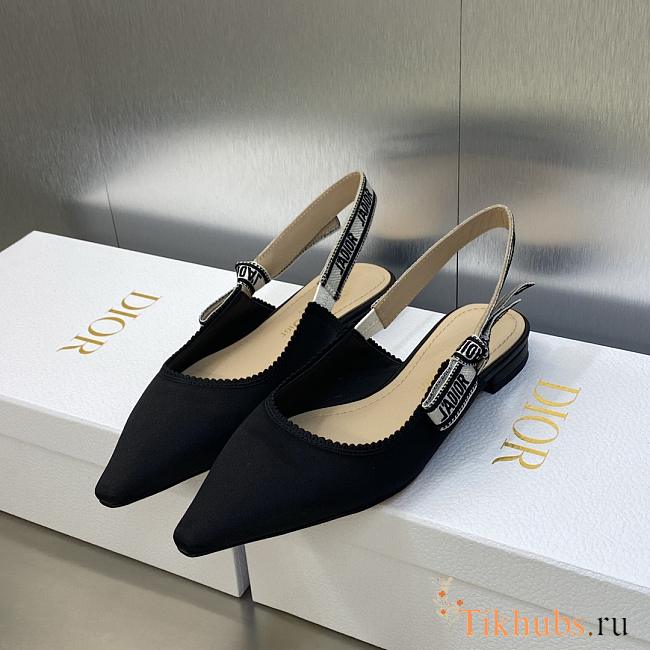 Christian J’adior Dior Slingback flats black technical fabric - 1
