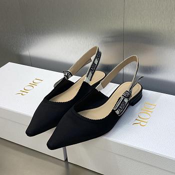 Christian J’adior Dior Slingback flats black technical fabric