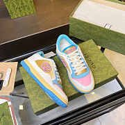 Gucci Mac 80 Low White Pink Blue Women Leather Sneakers - 6