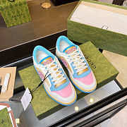 Gucci Mac 80 Low White Pink Blue Women Leather Sneakers - 5