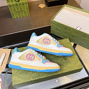 Gucci Mac 80 Low White Pink Blue Women Leather Sneakers - 4