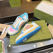 Gucci Mac 80 Low White Pink Blue Women Leather Sneakers - 2