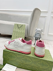 Gucci Mac80 leather low-top sneakers in white with pink - 6
