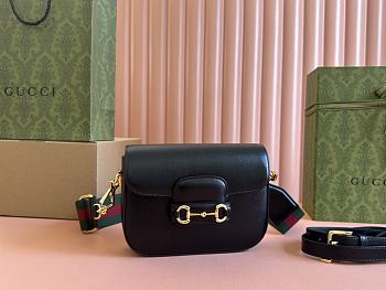 Gucci Horsebit 1955 small shoulder bag in black leather 20.5*14*5cm