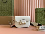 Gucci Horsebit 1955 small shoulder bag in white leather 20.5*14*5cm - 1