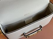 Gucci Horsebit 1955 small shoulder bag in white leather 20.5*14*5cm - 6
