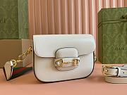 Gucci Horsebit 1955 small shoulder bag in white leather 20.5*14*5cm - 5