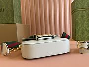 Gucci Horsebit 1955 small shoulder bag in white leather 20.5*14*5cm - 3