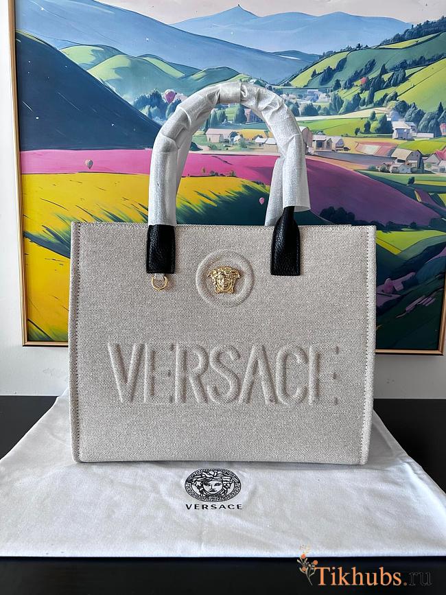 Versace La Medusa Canvas Tote Bag 29.5x14.5x24cm - 1