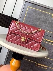  Chanel Classic Flap Bag 11.12 red burgundy 15.5x24.5x7 cm - 1