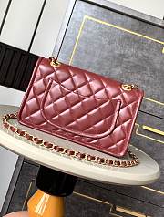  Chanel Classic Flap Bag 11.12 red burgundy 15.5x24.5x7 cm - 4