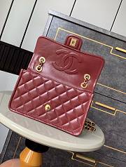  Chanel Classic Flap Bag 11.12 red burgundy 15.5x24.5x7 cm - 3