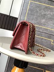  Chanel Classic Flap Bag 11.12 red burgundy 15.5x24.5x7 cm - 2