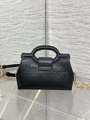 Dior Jolie Top Handle Mini Bag Black Cannage Lambskin 18.5x8.5x13cm - 6