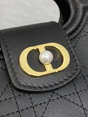 Dior Jolie Top Handle Mini Bag Black Cannage Lambskin 18.5x8.5x13cm - 5