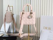 Lady Dior bag in powder pink cannage lambskin 20×17×8cm - 1