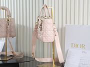 Lady Dior bag in powder pink cannage lambskin 20×17×8cm - 4