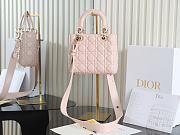 Lady Dior bag in powder pink cannage lambskin 20×17×8cm - 3