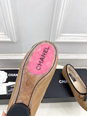 Chanel ballet flats with a black CC logo and bow  - 3