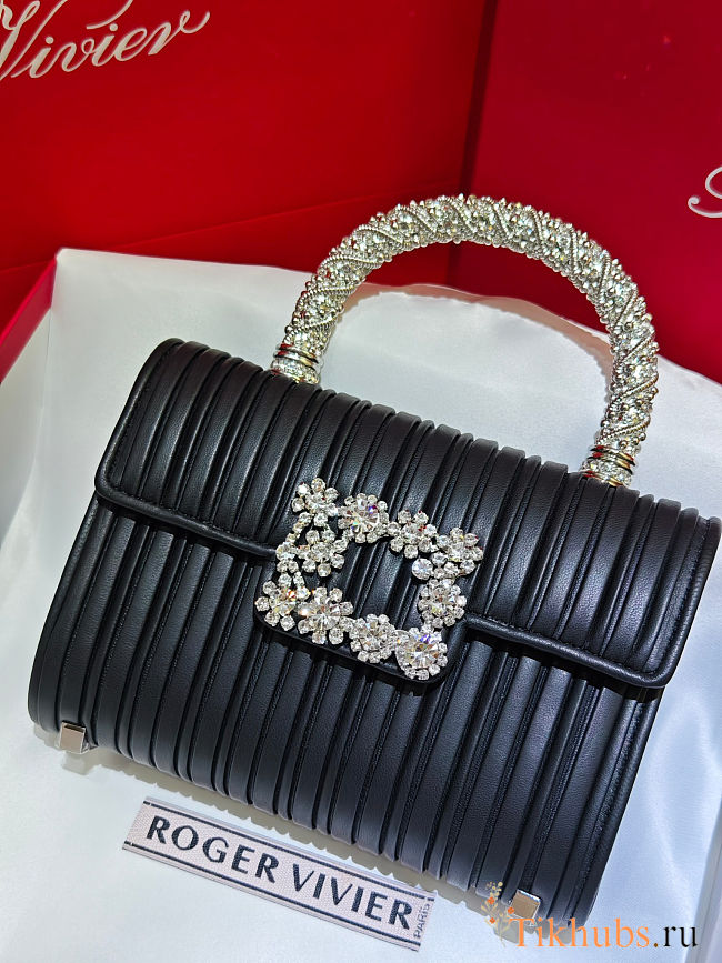 Roger Vivier Jewel Efflorescence Mini Black 19x13x4.5 cm - 1
