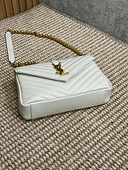 YSL Monogram Saint Laurent College White Large Bag with Gold Hardware 32 cm - 5