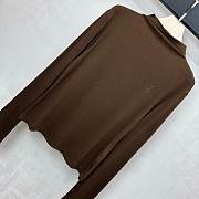 YSL Slim-fit lettered turtleneck base layer top brown - 2