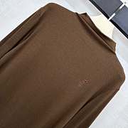 YSL Slim-fit lettered turtleneck base layer top brown - 3