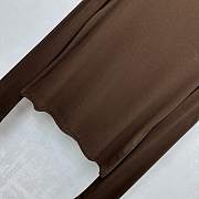 YSL Slim-fit lettered turtleneck base layer top brown - 5