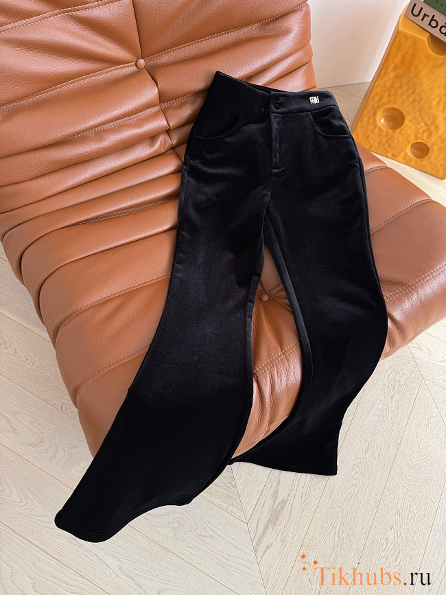 Miu miu black velour flared pants - 1