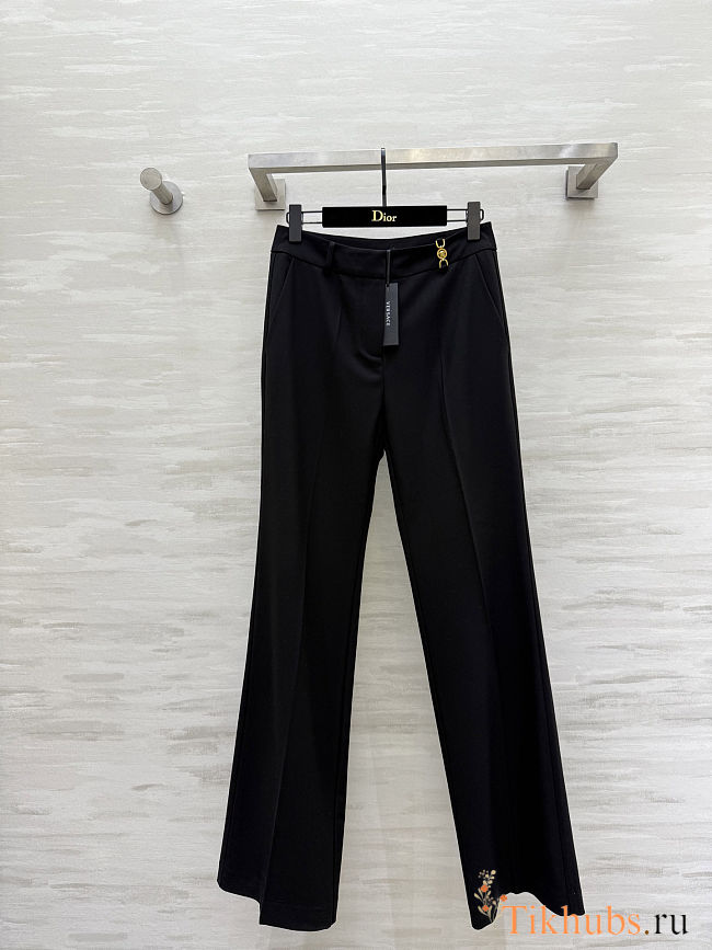 Black Versace tailored wide-leg trousers - 1