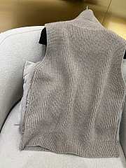LP style mink fur zip-up vest gray - 4
